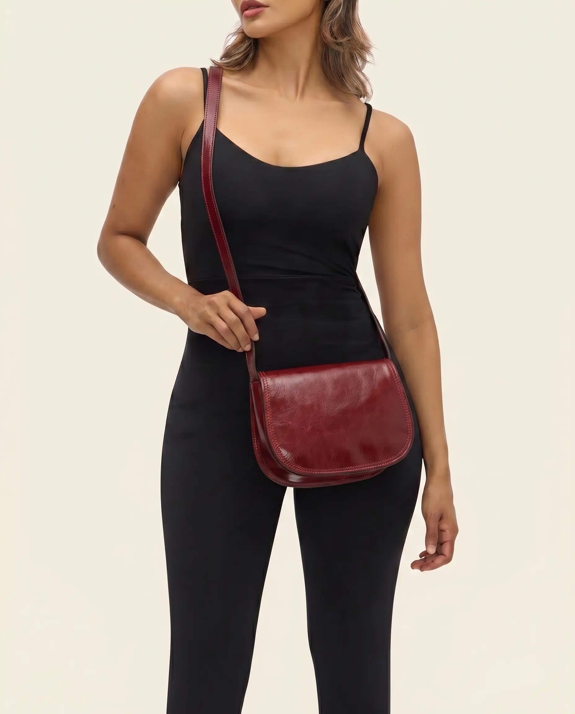Mia Rosso - Leather Crossbody Bag - Image 4