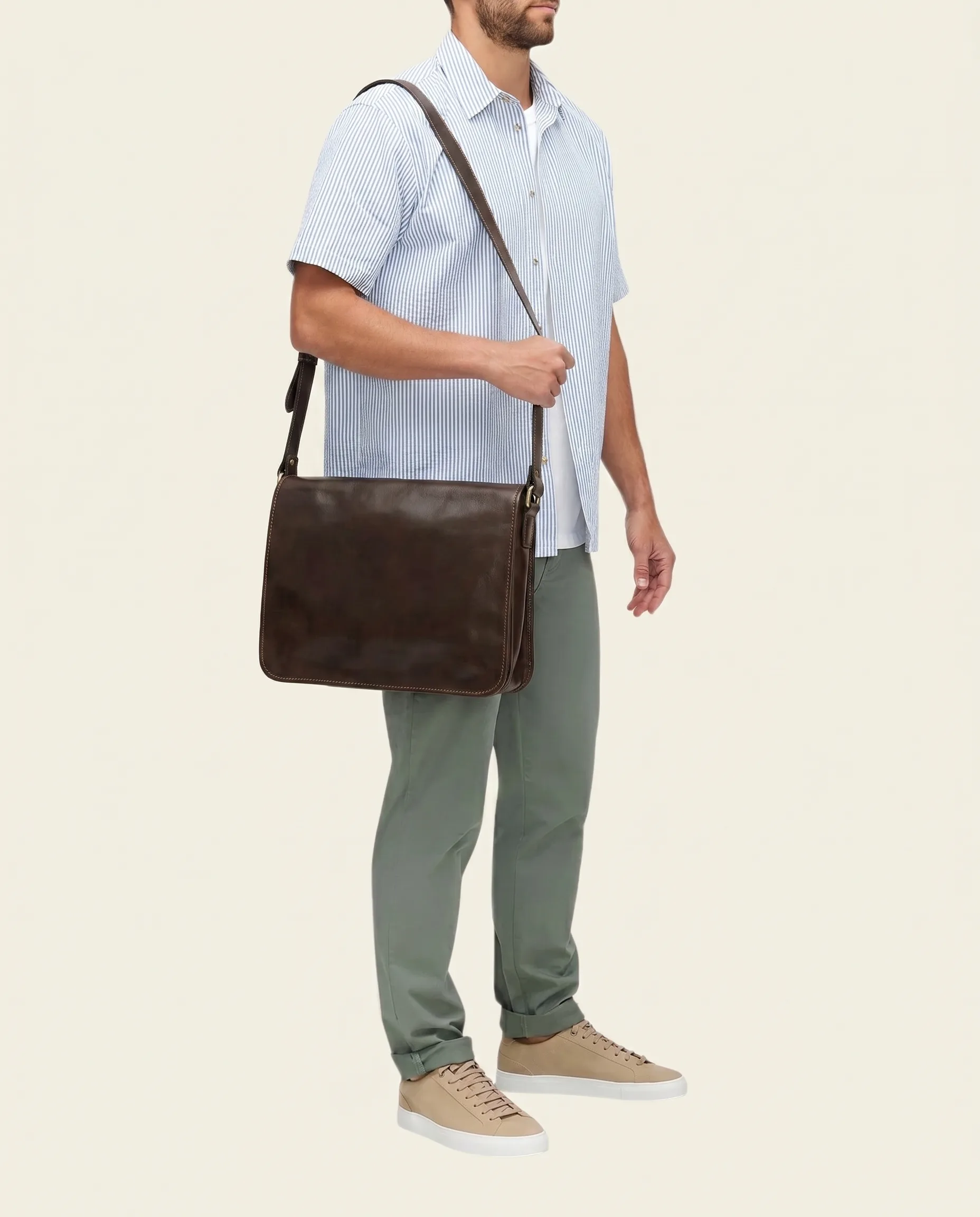 Nero Espresso - 15" Leather Messenger Bag - Image 6