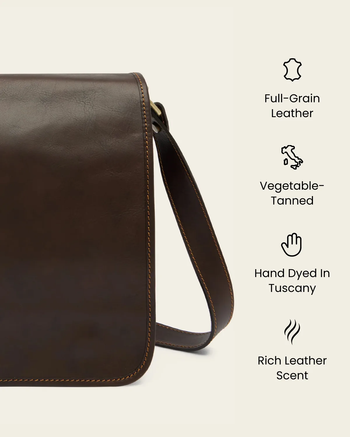 Nero Espresso - 15" Leather Messenger Bag - Image 8