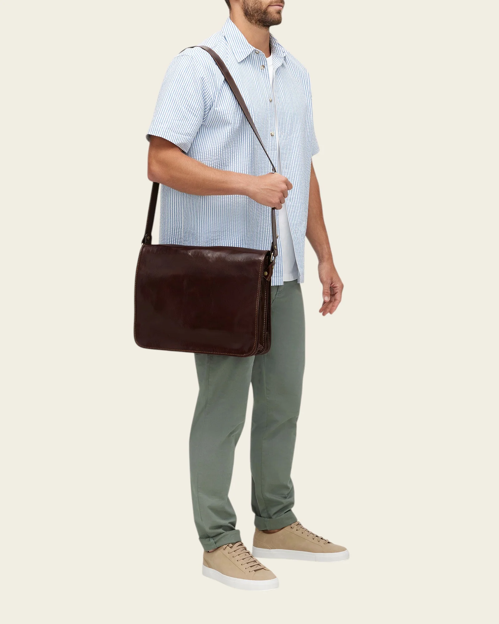Nero Terra - 15" Leather Messenger Bag - Image 6