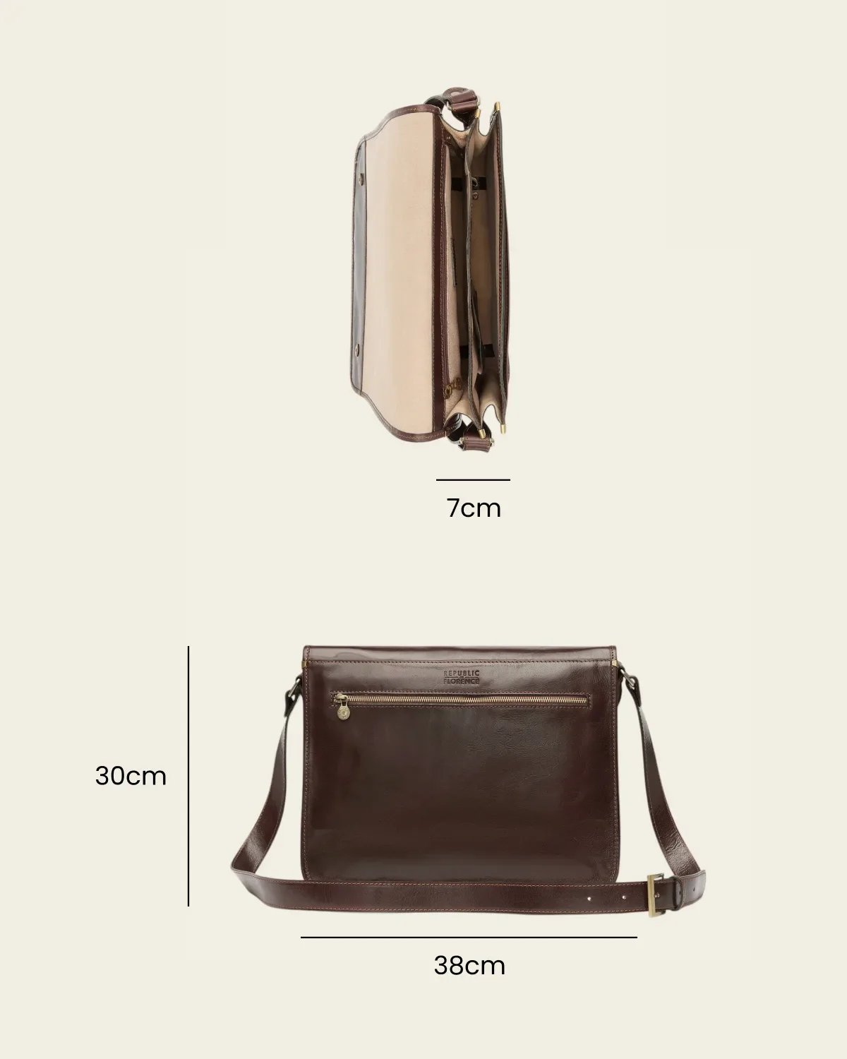 Nero Terra - 15" Leather Messenger Bag - Image 7