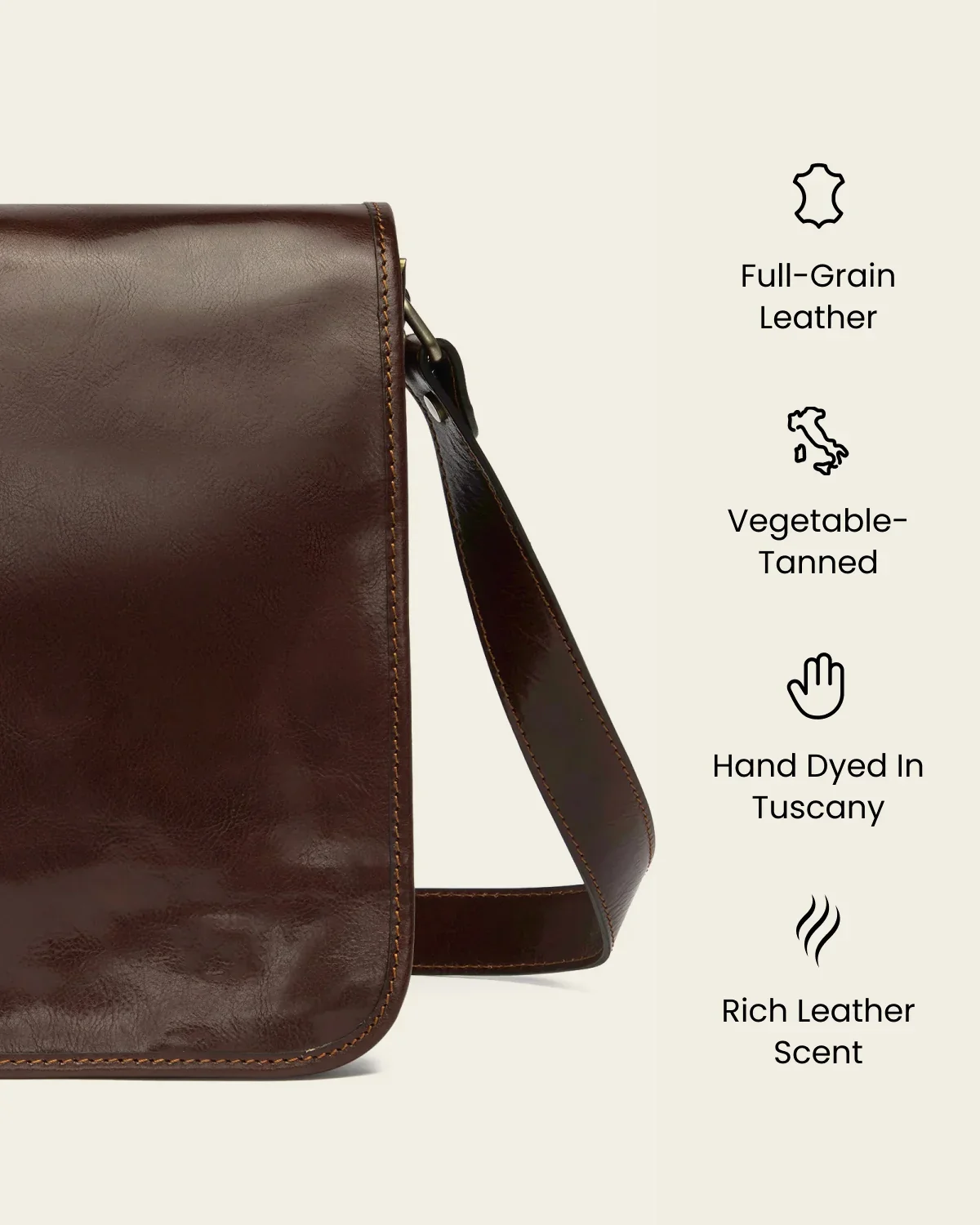 Nero Terra - 15" Leather Messenger Bag - Image 8