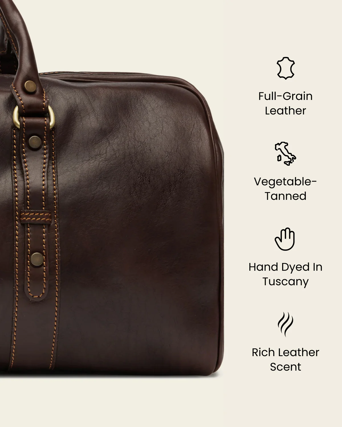 Polo Medium Espresso - Leather Weekender - Image 8