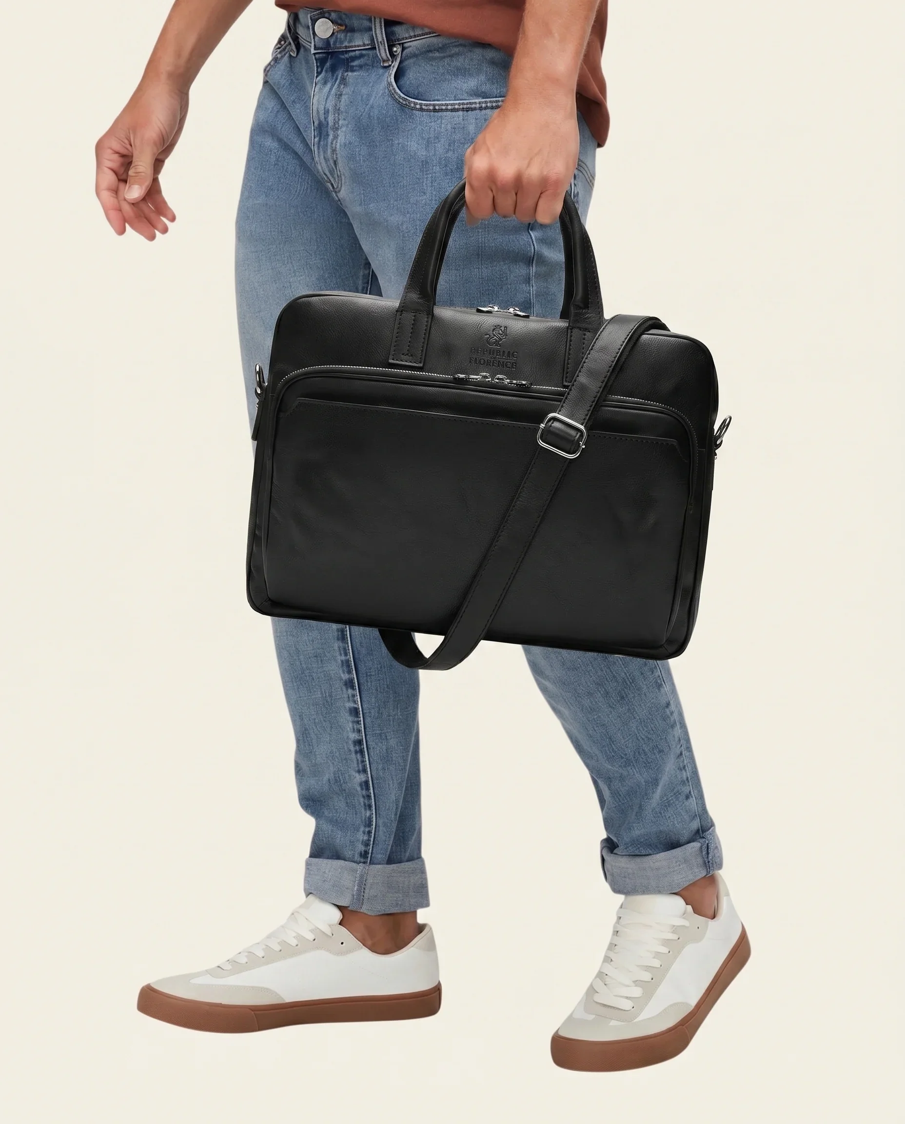 Pretoria Ink - 15" Leather Laptop Briefcase - Image 3