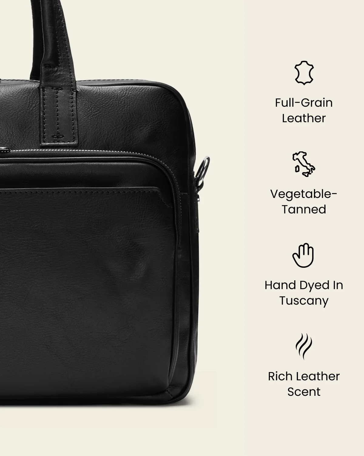 Pretoria Ink - 15" Leather Laptop Briefcase - Image 8