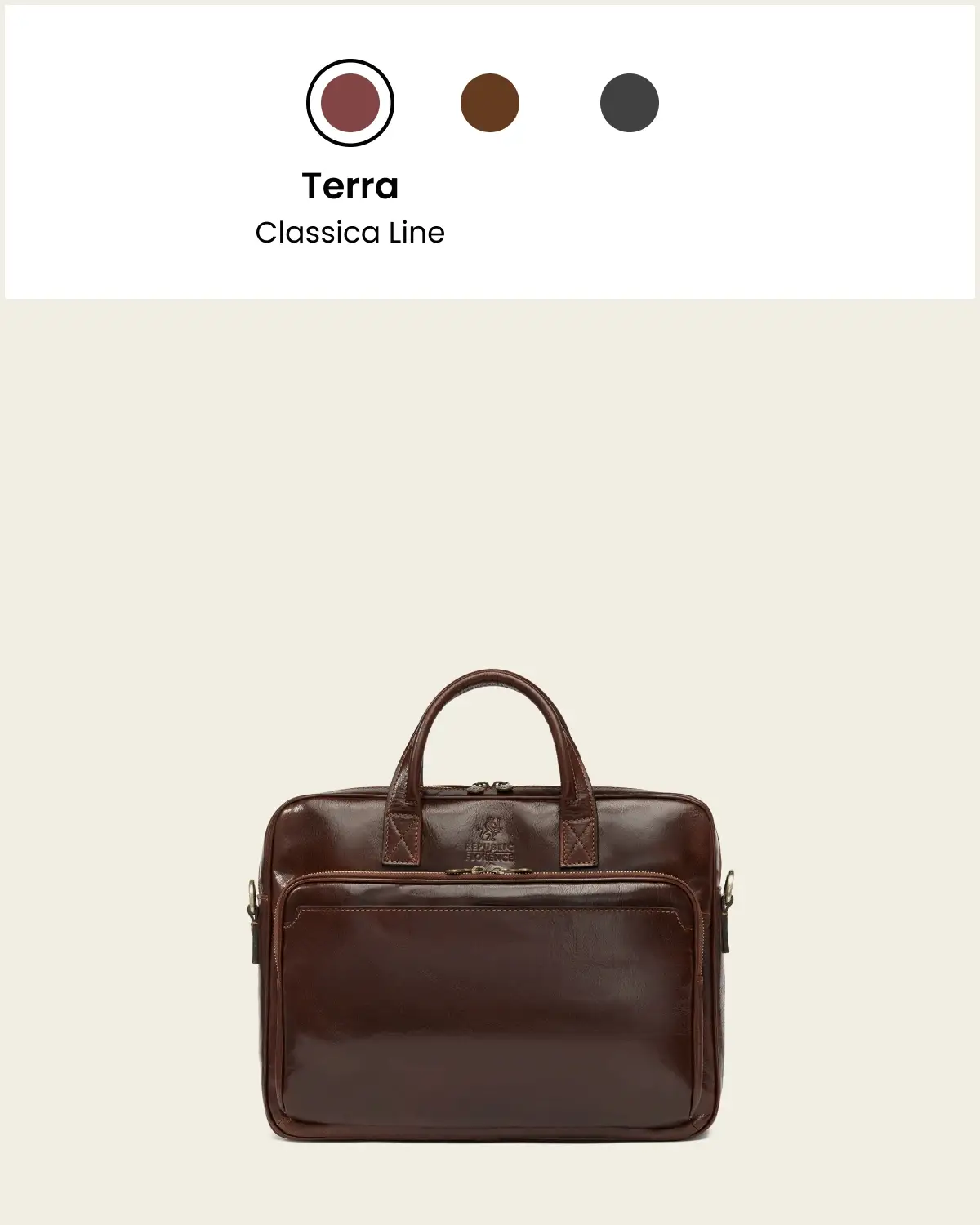 Pretoria Ink - 15" Leather Laptop Briefcase - Image 9