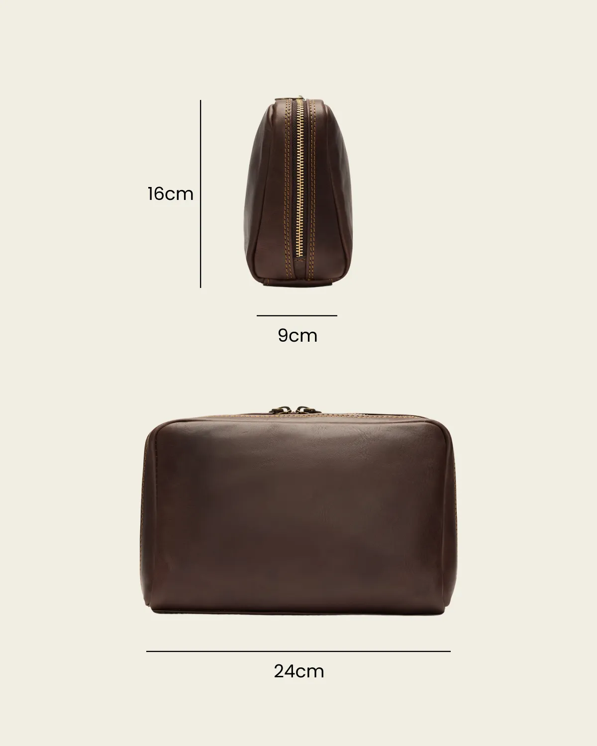 Primo Espresso - Leather Toiletry Bag - Image 7