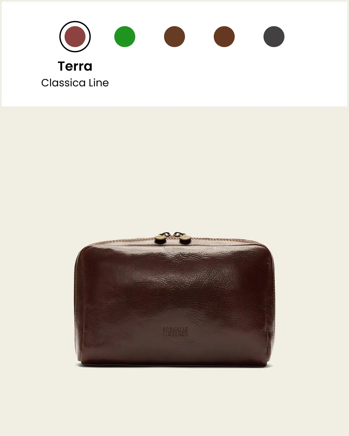 Primo Espresso - Leather Toiletry Bag - Image 9