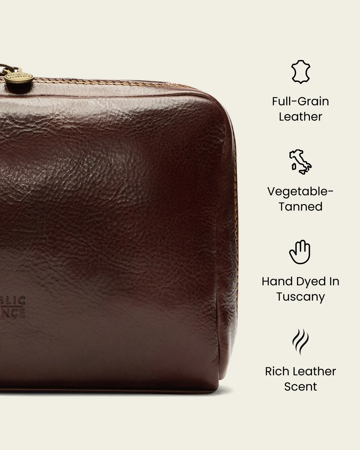 Primo Terra - Leather Toiletry Bag - Image 8