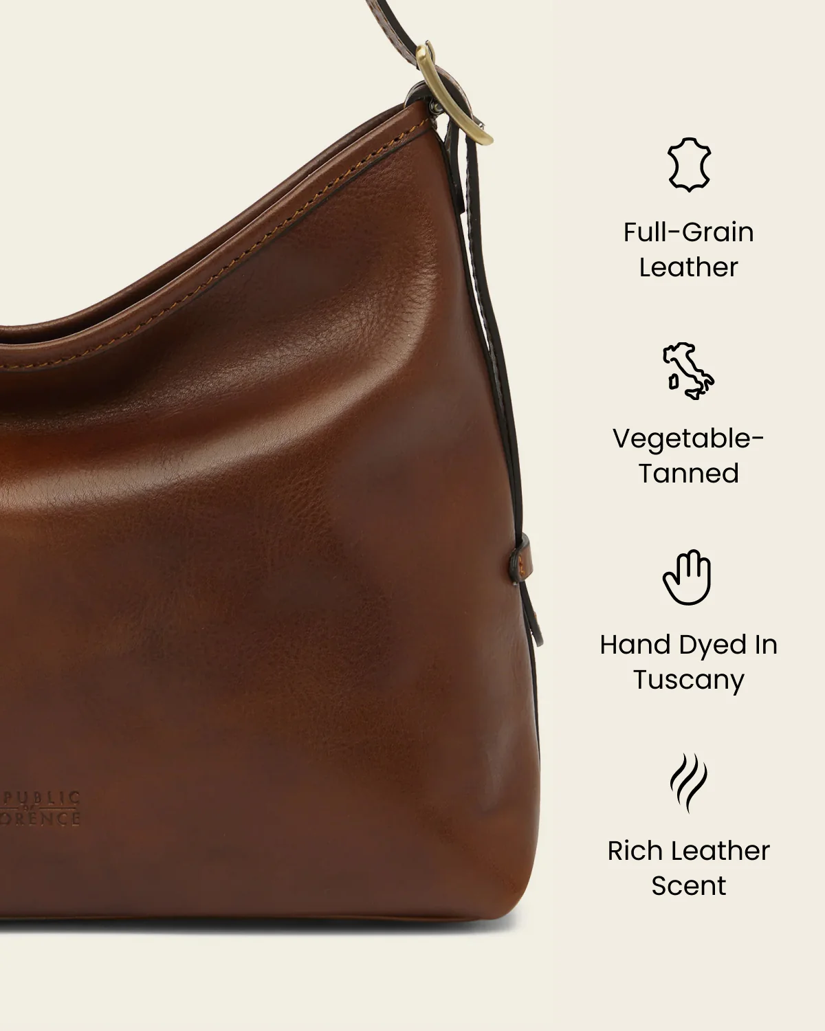 Sophia Earth - Leather Shoulder Bag - Image 8