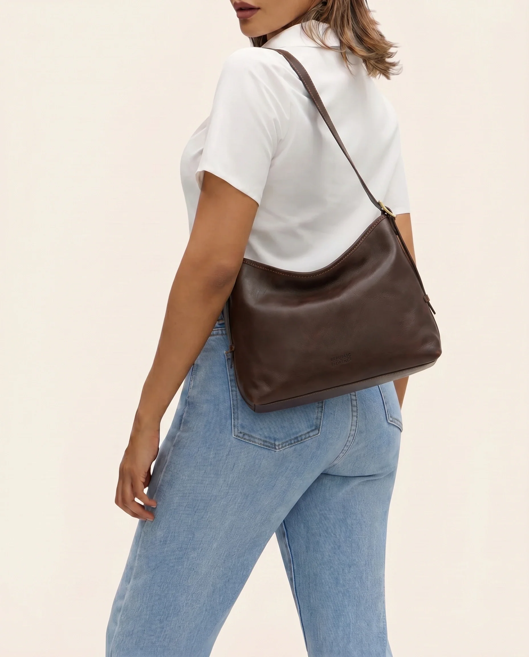 Sophia Espresso - Leather Shoulder Bag - Image 3