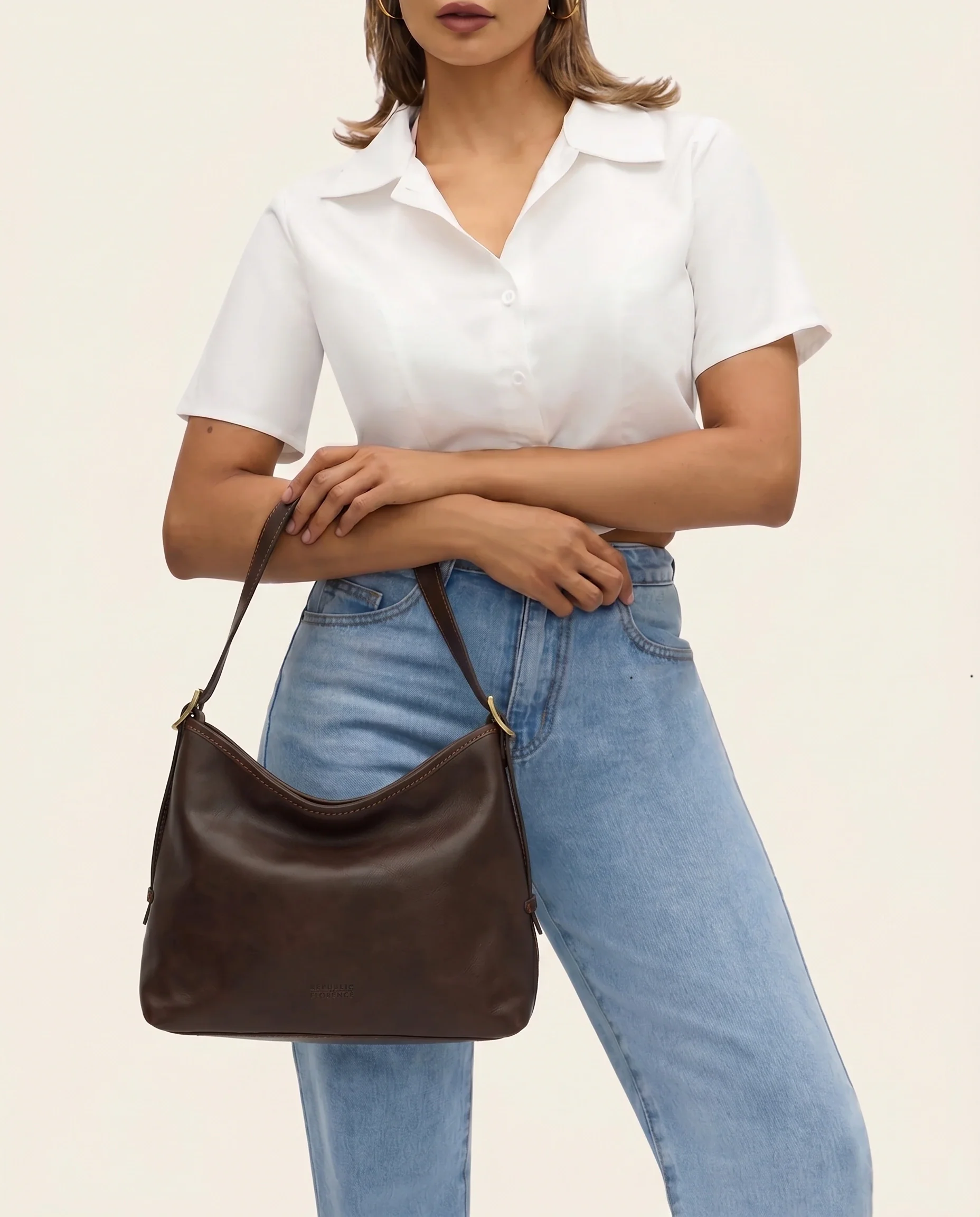 Sophia Espresso - Leather Shoulder Bag - Image 6