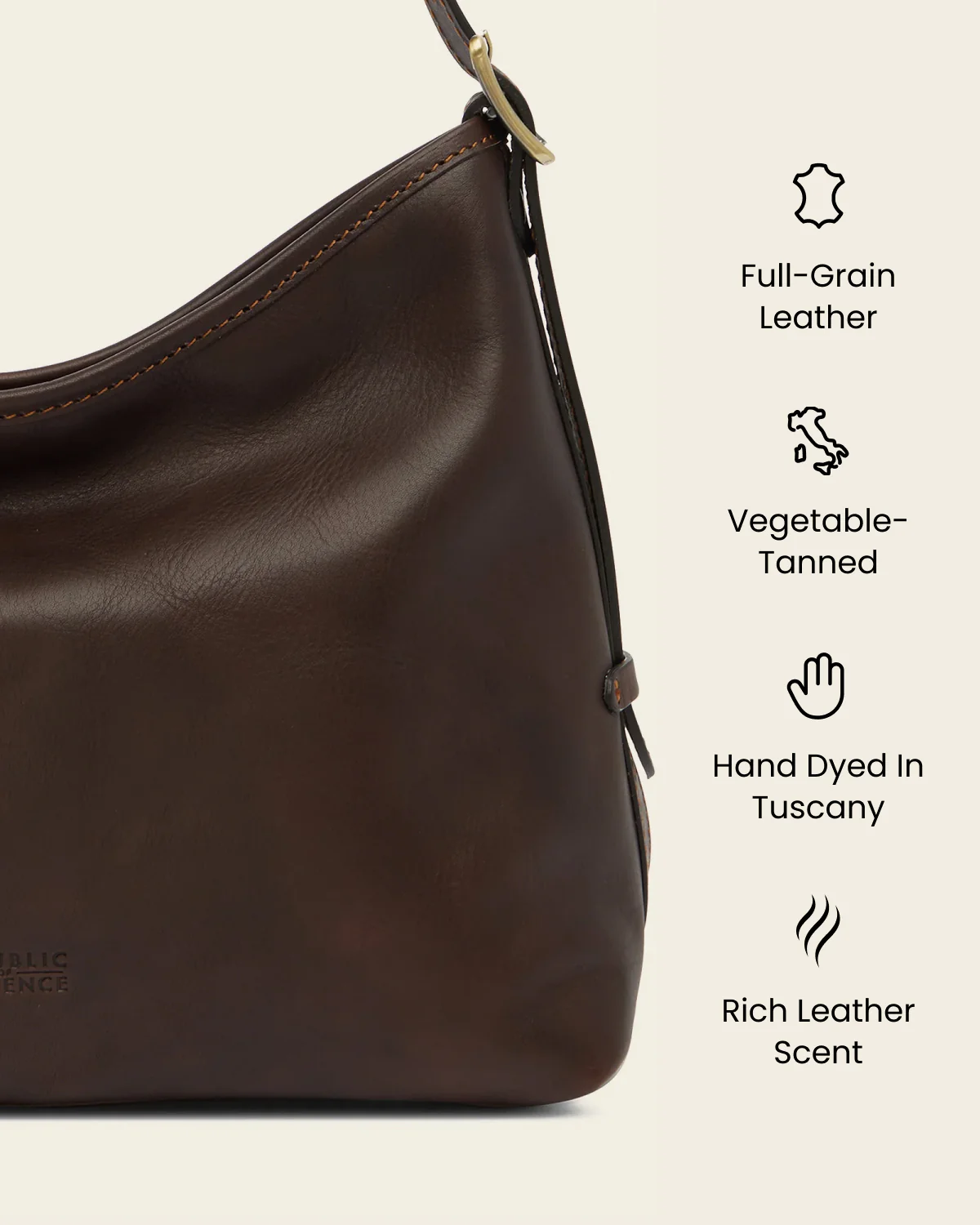 Sophia Espresso - Leather Shoulder Bag - Image 8