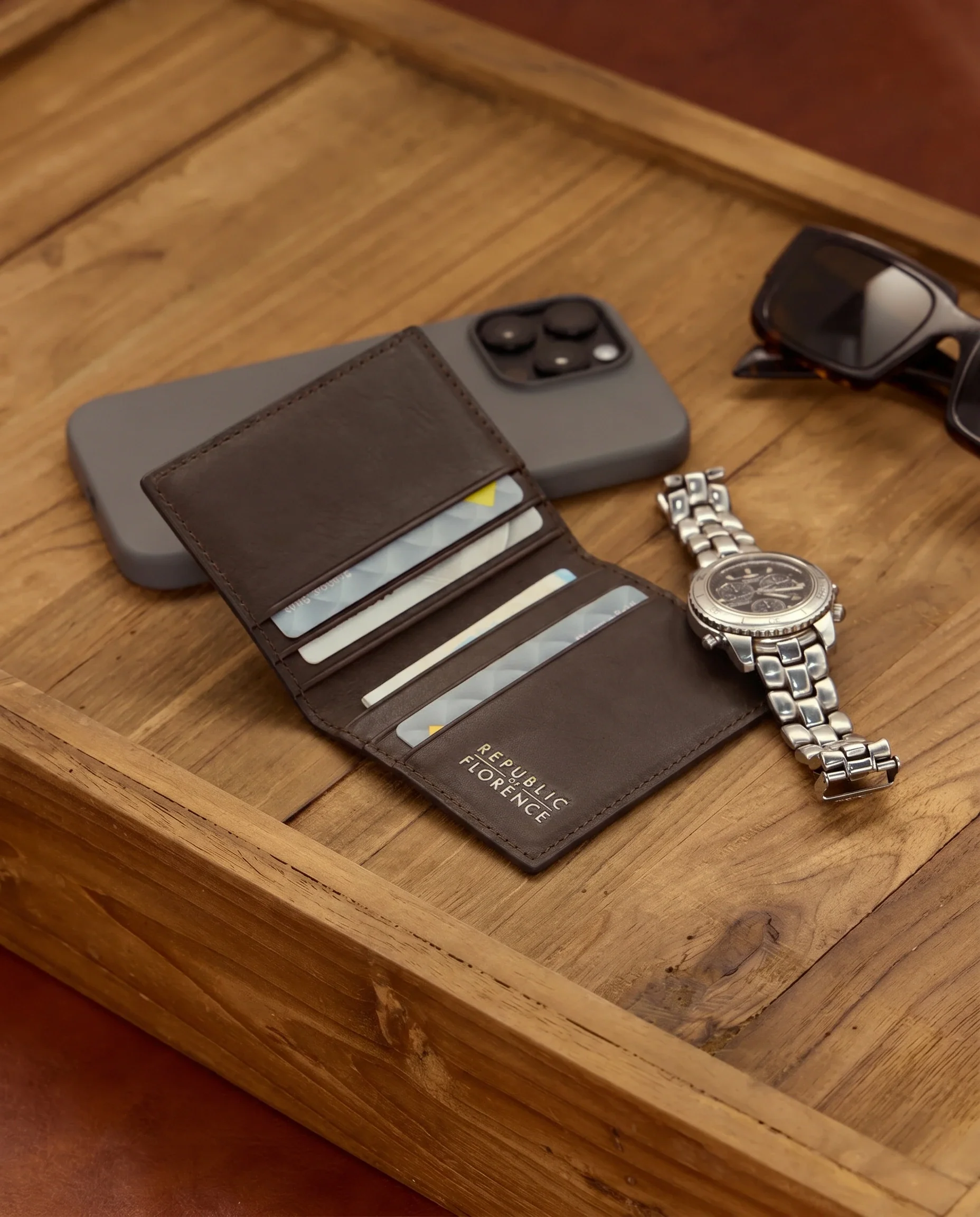 Vertical Espresso - Leather Card Holder - Image 3