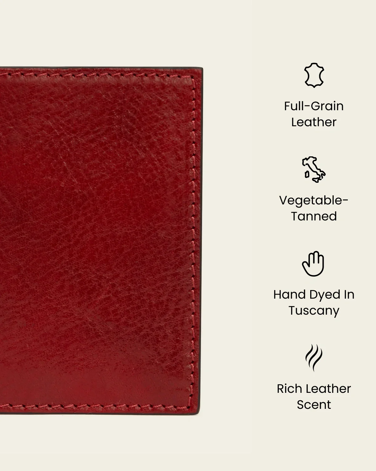 Vertical Rosso - Leather Card Holder - Image 8